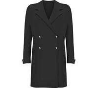 Fashion Knot Women's Plus Long Sleeve Mini Blazer Dress Ladies Button Accent Top Jacket Plain Size 14-28 (22-24, Black)
