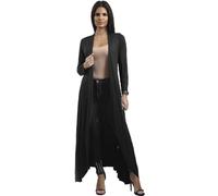 Fashion Knot Womens Plus Open Flared Floaty Flowy Maxi Cardigan Trench Jacket Coat Size 8-24