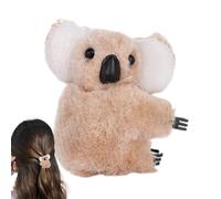 Fashion Koala Hair Claw - Adorable Furry Critters Clasp, Portable Miniature Plush Clamp | Charming Decorative Holder, Tresses Practical Cute Accessory, Festive Occasions, Parties Cosplay