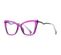 Fashion Ladies Cat Eye Frame Metal Temple Literary Glasses(6)