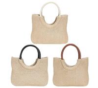 Fashion Ladies Handbag Casual Summer Beach Vacation Camping Storage Bag (Beige)