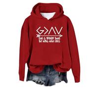 Fashion Ladies Hoodies Long Sleeves Sweatshirts Sweatshirt Top Jumper Jacket Sweaters Cute Loose Fall Winter Pattern Print Womens Fleece Hooded Festival Outfits Athletic Wear Red
