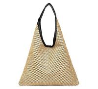 Fashion Ladies Women Shoulder Bags Underarm Bolsa De Woven Handbag Casual Large Capacity Beach Bag Purse Organizer Insert for Handbags (Khaki, One Size)