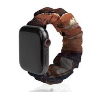 Fashion Lady Bar Restaurant Scottish Terrier Watch Band Elastic Scrunchie Watch Strap Soft Wristband Compatible with Apple Watch