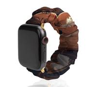 Fashion Lady Bar Restaurant Scottish Terrier Watch Band Elastic Scrunchie Watch Strap Soft Wristband Compatible with Apple Watch