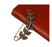 Fashion Large Twig Feather Brooch, Vintage Bronze Design Pin, Suitable for Sweater, Scarf, Cardigan and Suit Decoration