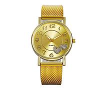 Fashion Latest Lady The Top Belt Watch Fashion Wild Mesh Ladies Creative Women's Watch Easy to Read Watches for Women (Gold, One Size)