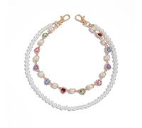 Fashion Layered Pants Wallet Chains - Exquisite Gold Silver Rhinestone Flower Pearl Jean Pocket Chain for Women Men Cute Bag Purse Charms Jewelry, Layered Wallet Pants Chains, Metal Faux Pearl