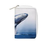 Fashion Leather Blue Ocean Whale Printed Card Holder, Large Capacity Card Holder Small And Convenient Easily Put Into Pockets, Carry-on Bags, Backpacks, Etc. Meet Your Convenient Storage Needs