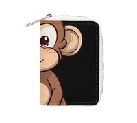 Fashion Leather Cartoon Brown Monkey Printed Card Holder, Large Capacity Card Holder Small And Convenient Easily Put Into Pockets, Carry-on Bags, Backpacks, Etc. Meet Your Convenient Storage Needs