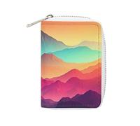 Fashion Leather Color Mountain Gradient Printed Card Holder, Large Capacity Card Holder Small And Convenient Easily Put Into Pockets, Carry-on Bags, Backpacks, Etc. Meet Your Convenient Storage Needs
