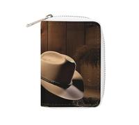 Fashion Leather Cowboy Black Hat Western Boots Printed Card Holder, Large Capacity Card Holder Small And Convenient Easily Put Into Pockets, Carry-on Bags, Backpacks, Etc. Meet Your Convenient Storage
