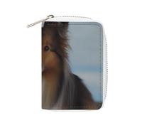 Fashion Leather Cute Shetland Dog Printed Card Holder, Large Capacity Card Holder Small And Convenient Easily Put Into Pockets, Carry-on Bags, Backpacks, Etc. Meet Your Convenient Storage Needs
