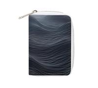 Fashion Leather Deep Black Waves Printed Card Holder, Large Capacity Card Holder Small And Convenient Easily Put Into Pockets, Carry-on Bags, Backpacks, Etc. Meet Your Convenient Storage Needs