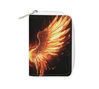 Fashion Leather Fire Angle Wings Printed Card Holder, Large Capacity Card Holder Small And Convenient Easily Put Into Pockets, Carry-on Bags, Backpacks, Etc. Meet Your Convenient Storage Needs