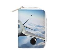 Fashion Leather Flying Airplane Printed Card Holder, Large Capacity Card Holder Small And Convenient Easily Put Into Pockets, Carry-on Bags, Backpacks, Etc. Meet Your Convenient Storage Needs