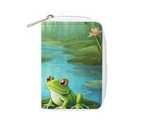 Fashion Leather Frog in A Pond_77199281 Printed Card Holder, Large Capacity Card Holder Small And Convenient Easily Put Into Pockets, Carry-on Bags, Backpacks, Etc. Meet Your Convenient Storage Needs