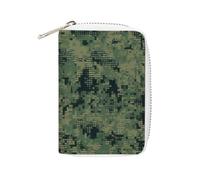 Fashion Leather Green Army Digital Camouflage Printed Card Holder, Large Capacity Card Holder Small And Convenient Easily Put Into Pockets, Carry-on Bags, Backpacks, Etc. Meet Your Convenient Storage