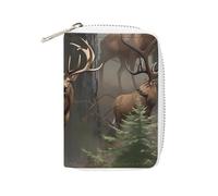 Fashion Leather Hunting Deer Bear Elk Printed Card Holder, Large Capacity Card Holder Small And Convenient Easily Put Into Pockets, Carry-on Bags, Backpacks, Etc. Meet Your Convenient Storage Needs