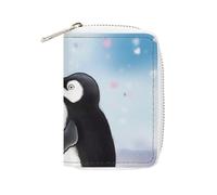 Fashion Leather I Love Penguins Printed Card Holder, Large Capacity Card Holder Small And Convenient Easily Put Into Pockets, Carry-on Bags, Backpacks, Etc. Meet Your Convenient Storage Needs