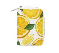 Fashion Leather Lemon Fruit Pattern Printed Card Holder, Large Capacity Card Holder Small And Convenient Easily Put Into Pockets, Carry-on Bags, Backpacks, Etc. Meet Your Convenient Storage Needs