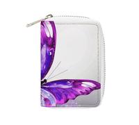 Fashion Leather Purple Butterfly1 Printed Card Holder, Large Capacity Card Holder Small And Convenient Easily Put Into Pockets, Carry-on Bags, Backpacks, Etc. Meet Your Convenient Storage Needs
