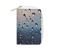Fashion Leather Rain Drops on Glass Printed Card Holder, Large Capacity Card Holder Small And Convenient Easily Put Into Pockets, Carry-on Bags, Backpacks, Etc. Meet Your Convenient Storage Needs
