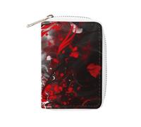 Fashion Leather Red Black White Abstract Printed Card Holder, Large Capacity Card Holder Small And Convenient Easily Put Into Pockets, Carry-on Bags, Backpacks, Etc. Meet Your Convenient Storage Needs