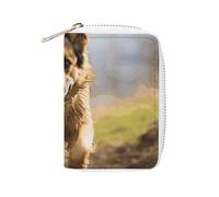 Fashion Leather Running German Shepherd Dog Printed Card Holder, Large Capacity Card Holder Small And Convenient Easily Put Into Pockets, Carry-on Bags, Backpacks, Etc. Meet Your Convenient Storage Ne