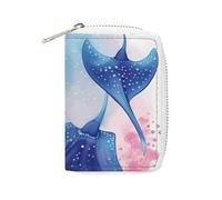 Fashion Leather Sea Animals Stingrays Printed Card Holder, Large Capacity Card Holder Small And Convenient Easily Put Into Pockets, Carry-on Bags, Backpacks, Etc. Meet Your Convenient Storage Needs