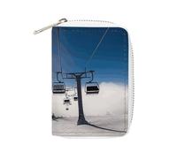 Fashion Leather Ski Lift at Sunshine Printed Card Holder, Large Capacity Card Holder Small And Convenient Easily Put Into Pockets, Carry-on Bags, Backpacks, Etc. Meet Your Convenient Storage Needs