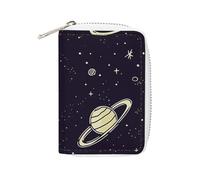 Fashion Leather Space Planet Pattern Printed Card Holder, Large Capacity Card Holder Small And Convenient Easily Put Into Pockets, Carry-on Bags, Backpacks, Etc. Meet Your Convenient Storage Needs