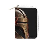 Fashion Leather Spartan Warrior Helmet Printed Card Holder, Large Capacity Card Holder Small And Convenient Easily Put Into Pockets, Carry-on Bags, Backpacks, Etc. Meet Your Convenient Storage Needs