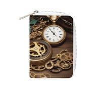 Fashion Leather Steampunk Watches Keys And Chains Printed Card Holder, Large Capacity Card Holder Small And Convenient Easily Put Into Pockets, Carry-on Bags, Backpacks, Etc. Meet Your Convenient Stor