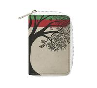 Fashion Leather Tree of Life Palestinian Flag Printed Card Holder, Large Capacity Card Holder Small And Convenient Easily Put Into Pockets, Carry-on Bags, Backpacks, Etc. Meet Your Convenient Storage