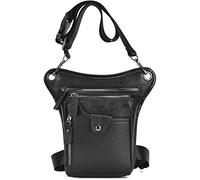 Fashion Leather Waist Pack Drop Leg Bag for Men Women Belt Bumbag Multi-Purpose Motorcycle Bike Outdoor Sports Tactical Cycling Riding Hiking Thigh Bag, 4-Black, M, Vintage and Leisure