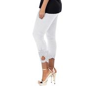 Fashion Leggings for Women - Thick Velvet Stretchy Christmas/Halloween Print Stretch Pull-On Jeggings Slim Tights Regular&Plus Size Cross Waist Workout Leggings Women UK High Waisted White