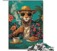 Fashion Leopard 1000 Piece Jigsaw Puzzles, for Educational Game Challenge Toy Birthday Present, Gifts, Wall Art (26x38cm)