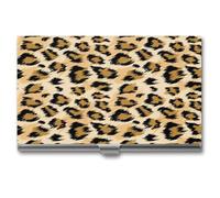 Fashion Leopard Spotted Leopard Skin Business Card Holder,Slim Professional Card Case, Ideal Business Card Organizer and Gift Card Holder for Men Women