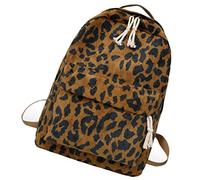 Fashion Leopard Student Backpack Large Capacity Cotton Polyester School Bag | Wide Shoulder Straps, Small Front Pocket, Wear-Resistant Fabric, Comfortable Carrying, Outdoor Travel Storage for Students