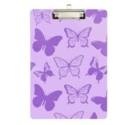 Fashion Lilac Butterflies menu clipboards for Restaurants Transparent for Nursing Student Trade Quest Size 9 x 12 Silver
