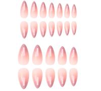 Fashion Long Oval Acrylic Nails 24Pcs Press Ons Nails French Tips Nails For A Quick Manicure Nails Art Accessories