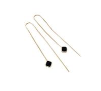 Fashion Long Tassel Ear Line Earrings For Women Korean Temperament Black Geometric Drop Earrings Girls Daily Party Jewelry Gift
