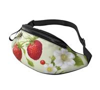 Fashion Lovely Strawberry Bum Bag Fanny Pack for Men Women, Large Waist Pack with Zip Pockets Adjustable Waist Bag for Fitness Exercising Climbing Running Hiking Dog Walking Outdoor