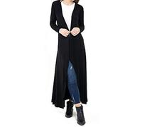 Fashion Lovers Ladies Women Long Sleeve Cardi Length Boyfriend Maxi Cardigan Plus Size UK 8-22 (22, Black)