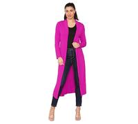 Fashion Lovers Women Long Sleeve Boyfriend Maxi Cardigan Ladies Stylish Longline Cardi Length Outerwear, Cozy Lightweight Knit, Perfect for Layering Cardigan Plus Sizes 8-60 Fuchsia