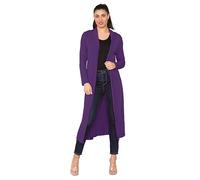 Fashion Lovers Women Long Sleeve Boyfriend Maxi Cardigan Ladies Stylish Longline Cardi Length Outerwear, Cozy Lightweight Knit, Perfect for Layering Cardigan Plus Sizes 8-74 Purple