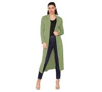 Fashion Lovers Women Long Sleeve Boyfriend Maxi Cardigan Ladies Stylish Longline Cardi Length Outerwear, Cozy Lightweight Knit, Perfect for Layering Cardigan Plus Sizes 8-74 Khaki