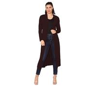 Fashion Lovers Women Long Sleeve Boyfriend Maxi Cardigan Ladies Stylish Longline Cardi Length Outerwear, Cozy Lightweight Knit, Perfect for Layering Cardigan Plus Sizes 8-60 Brown