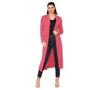 Fashion Lovers Women Long Sleeve Boyfriend Maxi Cardigan Ladies Stylish Longline Cardi Length Outerwear, Cozy Lightweight Knit, Perfect for Layering Cardigan Plus Sizes 8-74 Coral